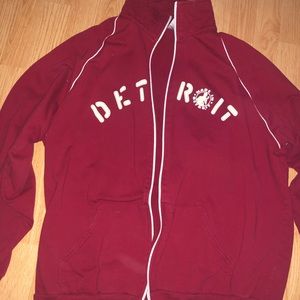 Made in Detroit maroon zip from sweatshirt